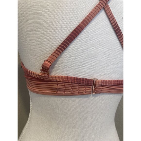 La Vie En Rose Aqua push up bikini top pink Mauve Striped XS Underwire Swim - Picture 6 of 10